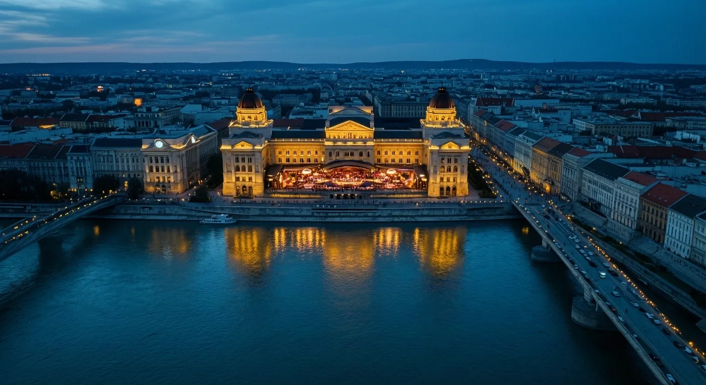 Budapest skyline at dusk