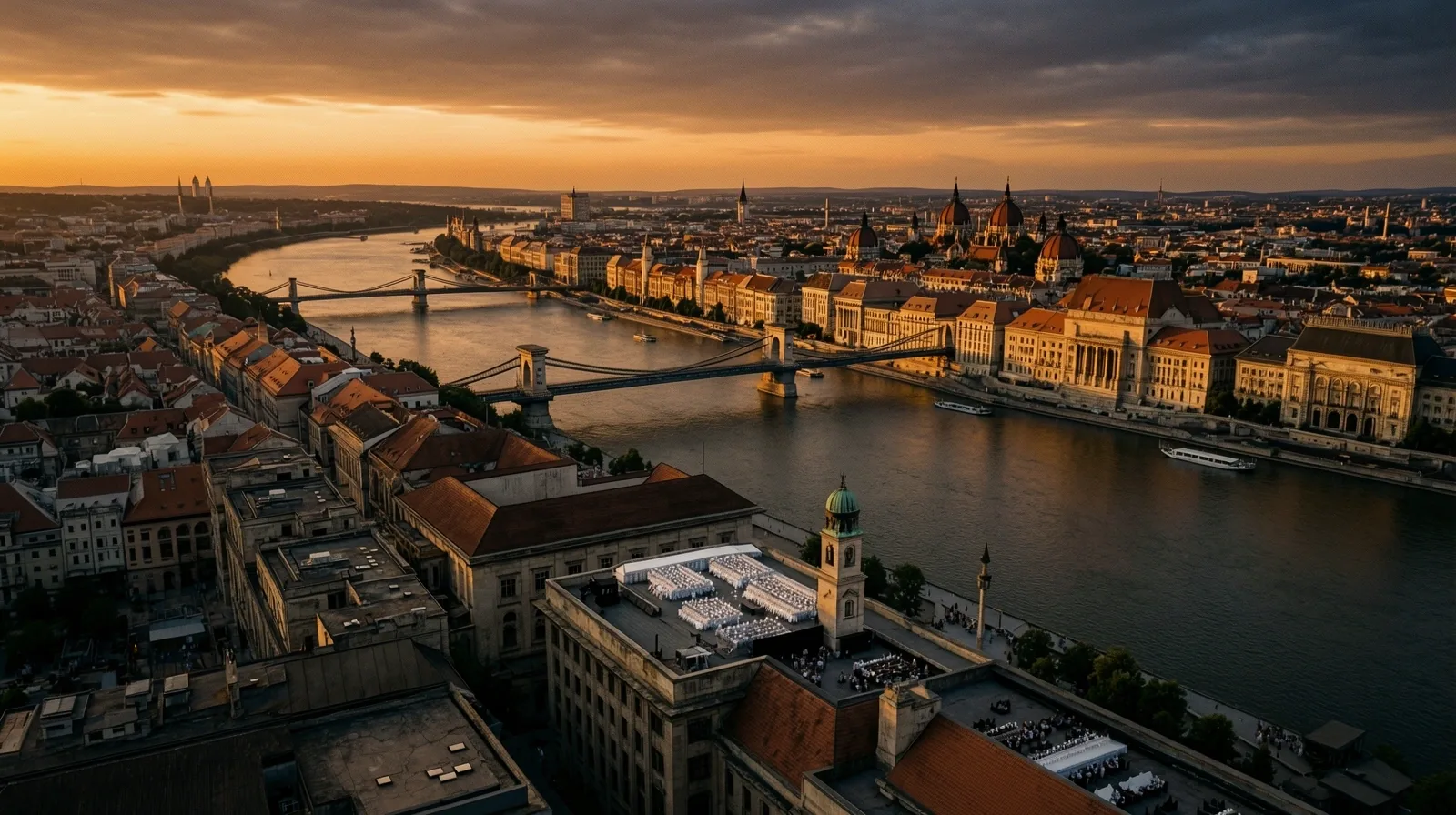 Budapest horizont az alkonyatban