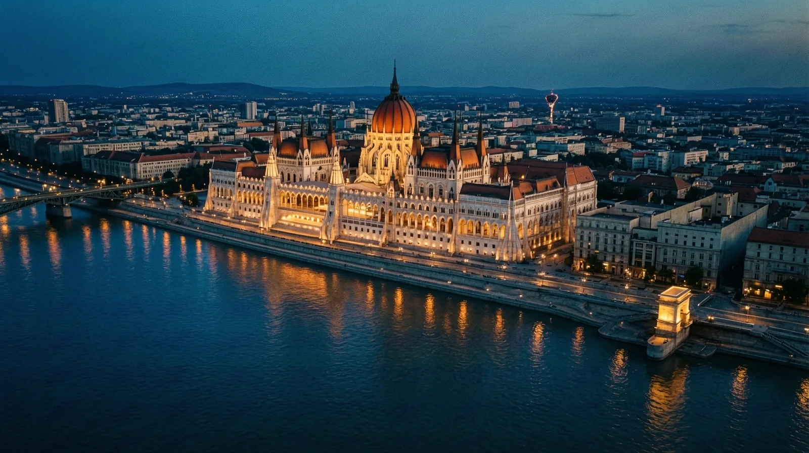 Budapest horizont az alkonyatban